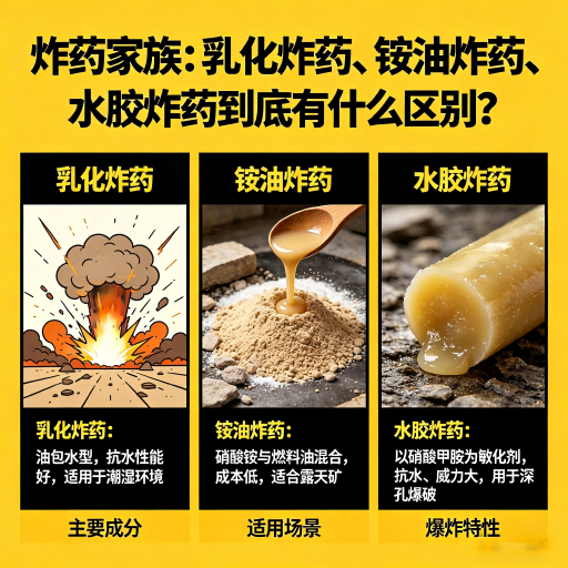 萨迦炸药家族：乳化炸药、铵油炸药、水胶炸药到底有什么区别？